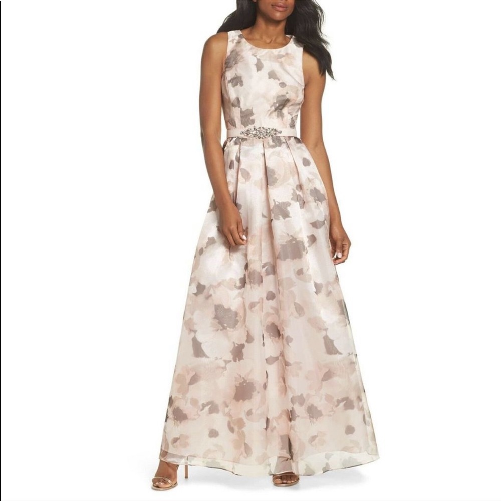{Eliza J} Pink Embellished Organza Ballgown